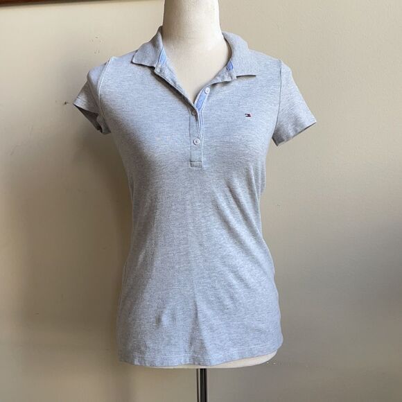 Tommy Hilfiger 2000’s Style Gray Collared Shirt w/ Logo (Size: XXS) - Picture 5 of 16